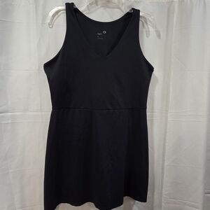 GapFit Tennis-core Pickleball Exercise Dress Sz L Built-in Bra Activewear Black